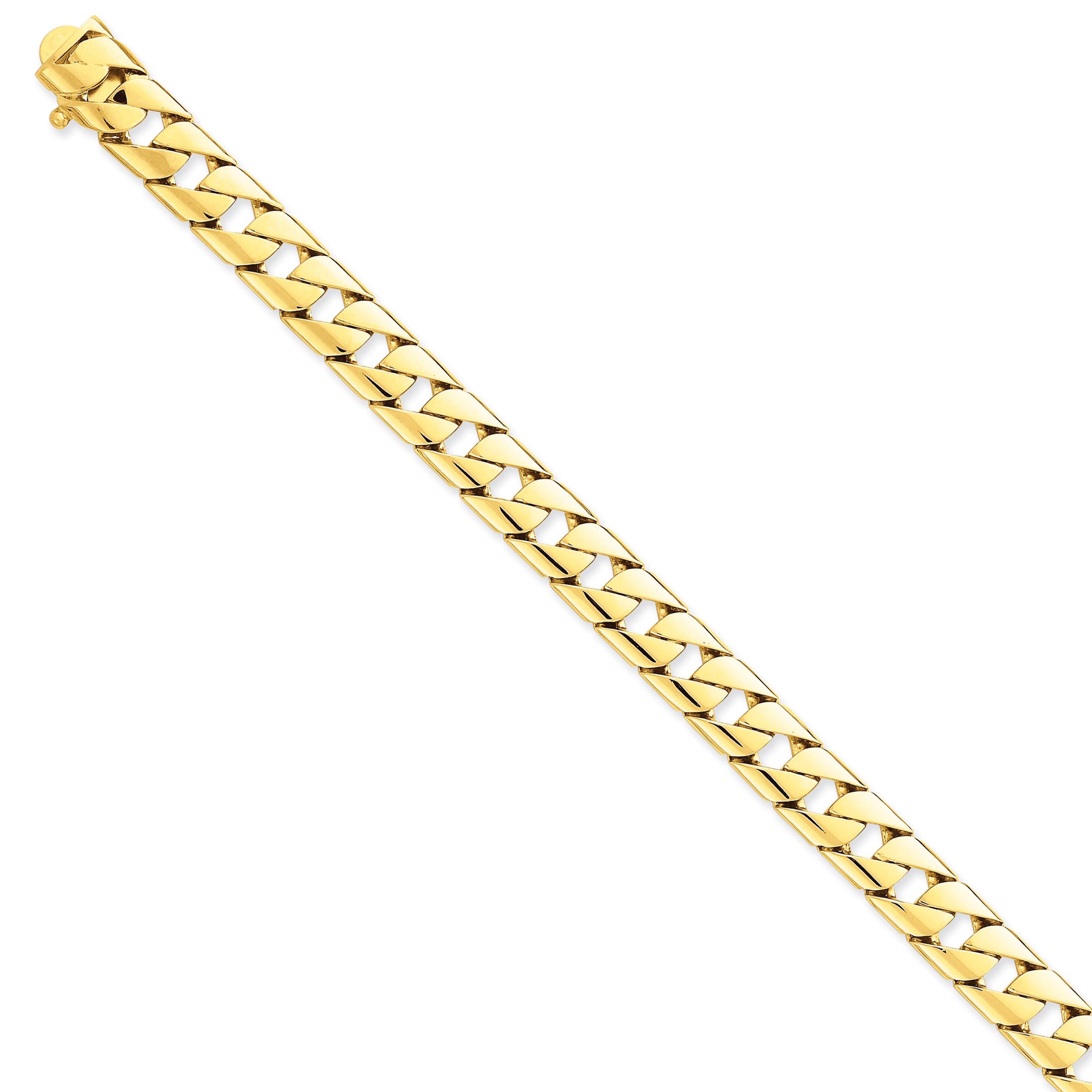 14K 10.2mm Hand-polished Fancy Link Bracelet