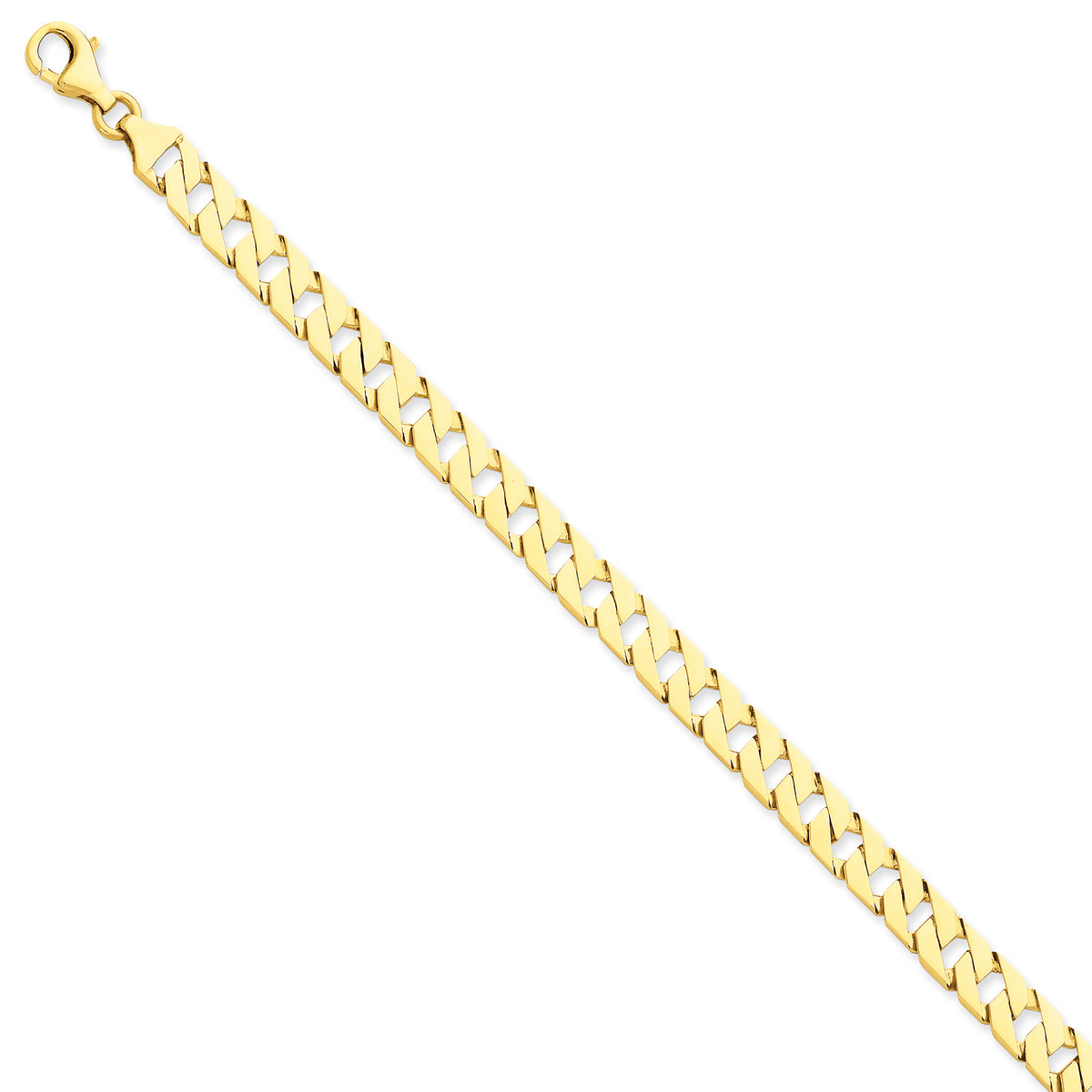 14k 7.4mm Hand-polished Fancy Link Chain