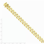 14K Yellow Gold 11.5mm Hand-polished Fancy Link Chain