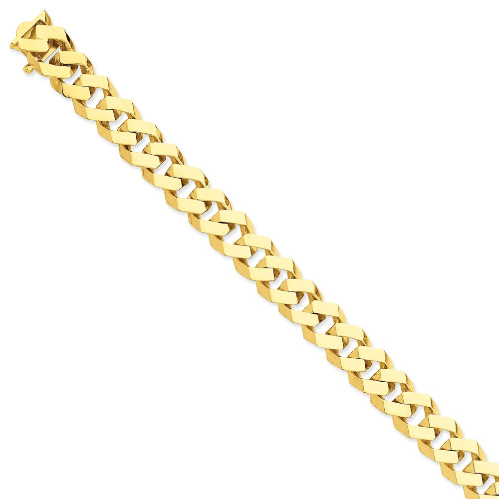 14K Yellow Gold Hand-Polished Fancy Link Necklace Elegant 20-inch Luxurious Design