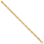 14K 7 inch 5.5mm Hand Polished Fancy Link with Fancy Lobster Clasp Bracelet