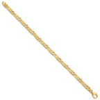 14K 8 inch 5.5mm Hand Polished Fancy Link with Fancy Lobster Clasp Bracelet