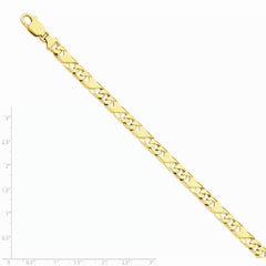 14K Yellow Gold 6.7mm Hand-Polished Fancy Link Chain