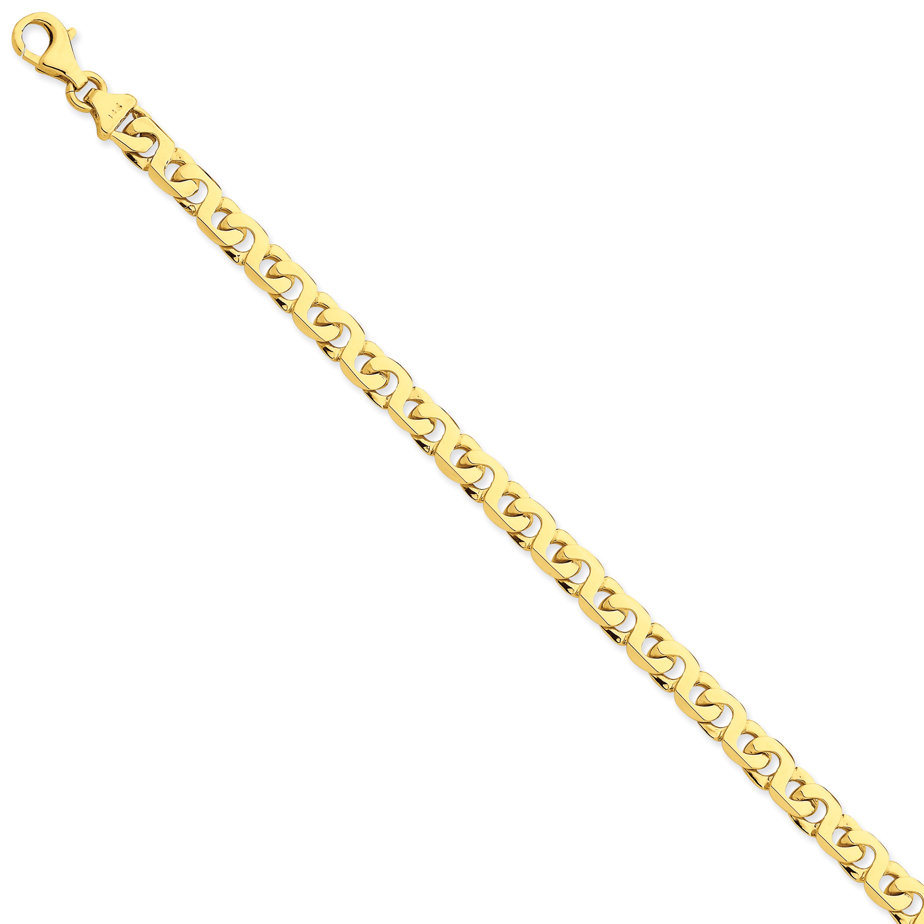 14K 6.2mm Hand-Polished Fancy Link Bracelet Main image
