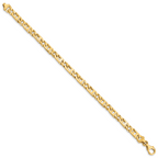 14K 7 inch 5.9mm Hand Polished Fancy Link with Fancy Lobster Clasp Bracelet