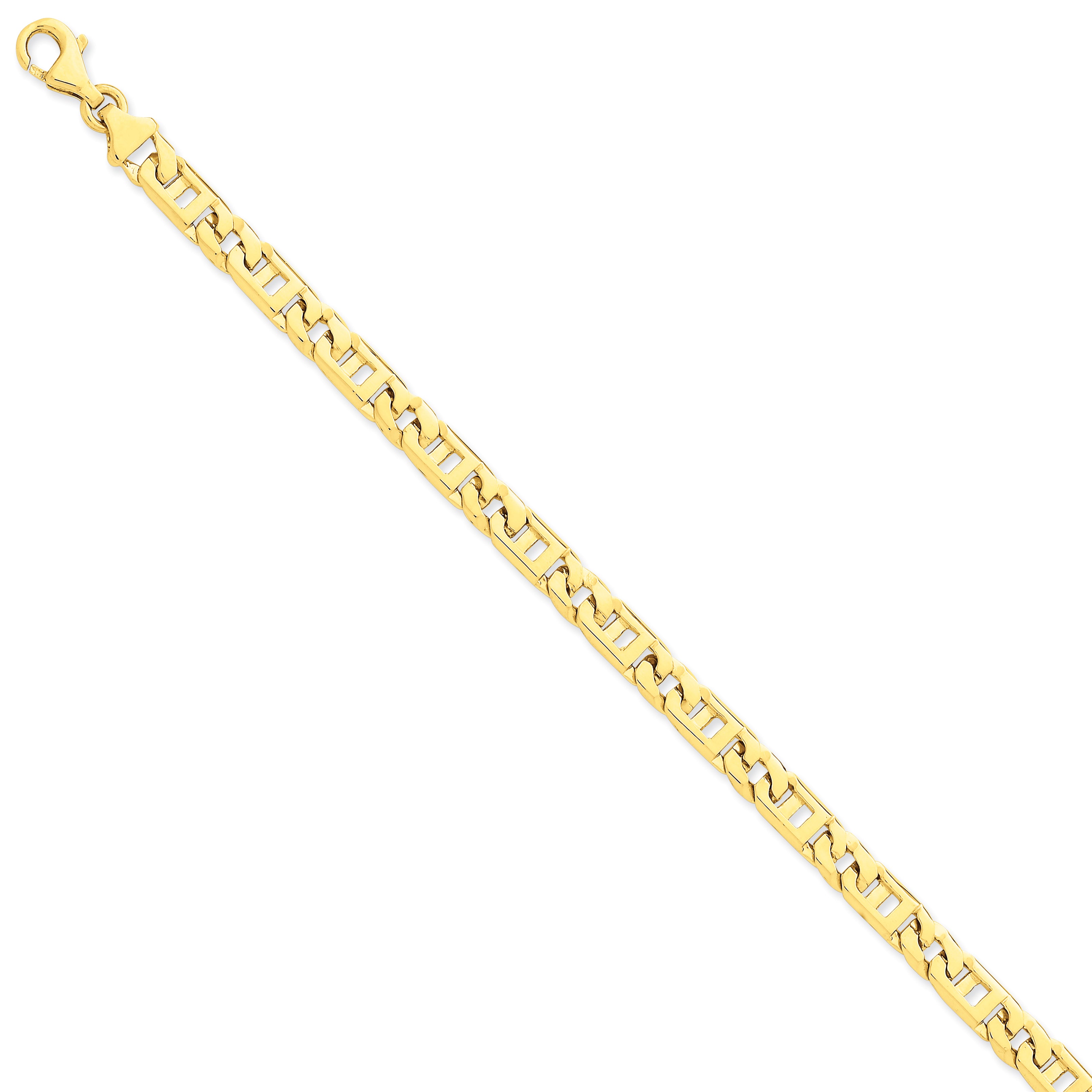 14k 5.9mm Hand-Polished Fancy Link Bracelet
