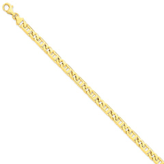 14k 5.9mm Hand-Polished Fancy Link Bracelet