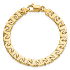 14K 8 inch 8.4mm Hand Polished Fancy Link with Fancy Lobster Clasp Bracelet