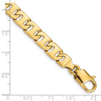 14K 8 inch 8.4mm Hand Polished Fancy Link with Fancy Lobster Clasp Bracelet