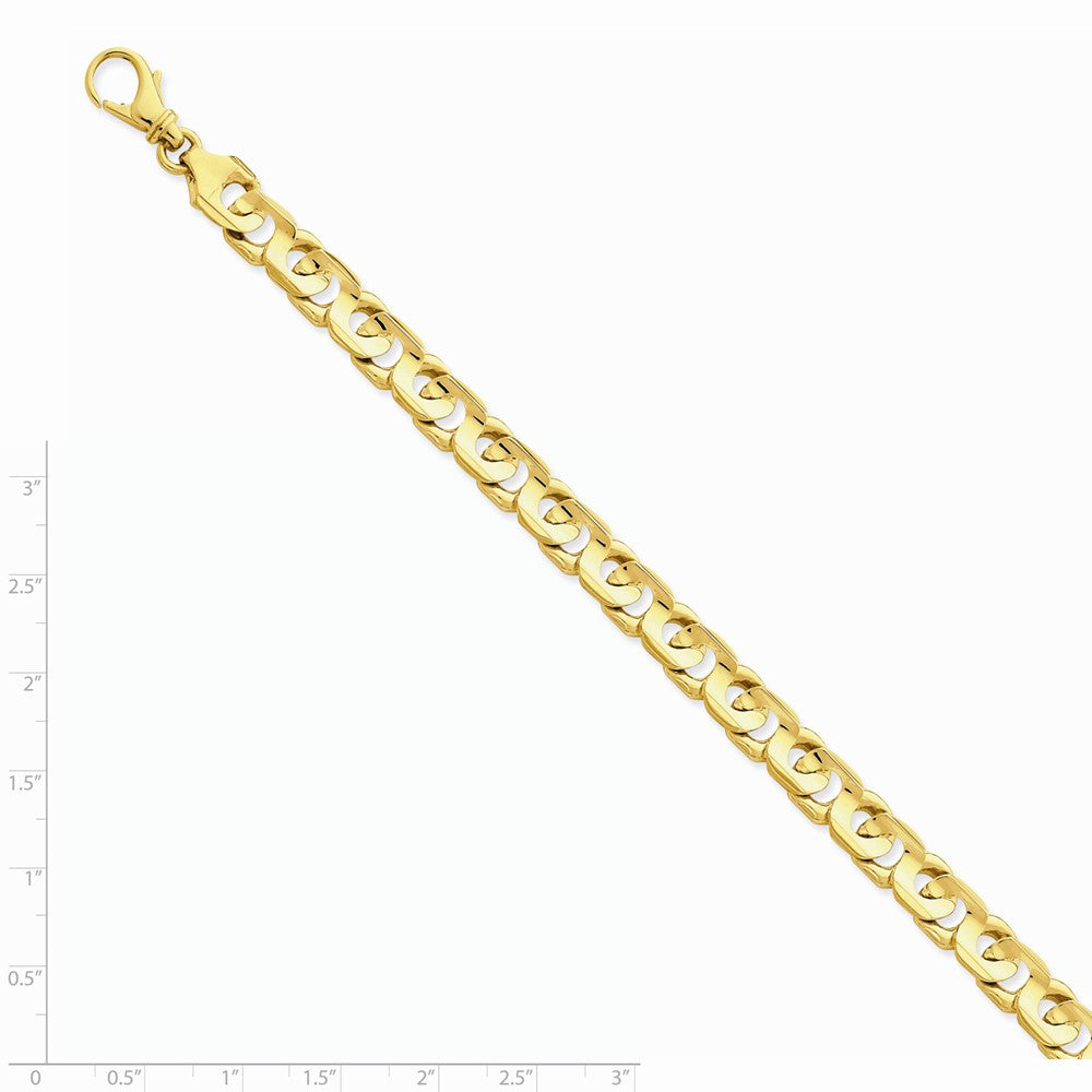 14K Yellow Gold 7.4mm Hand-Polished Fancy Link Chain