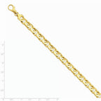 14K Yellow Gold 7.4mm Hand-Polished Fancy Link Chain