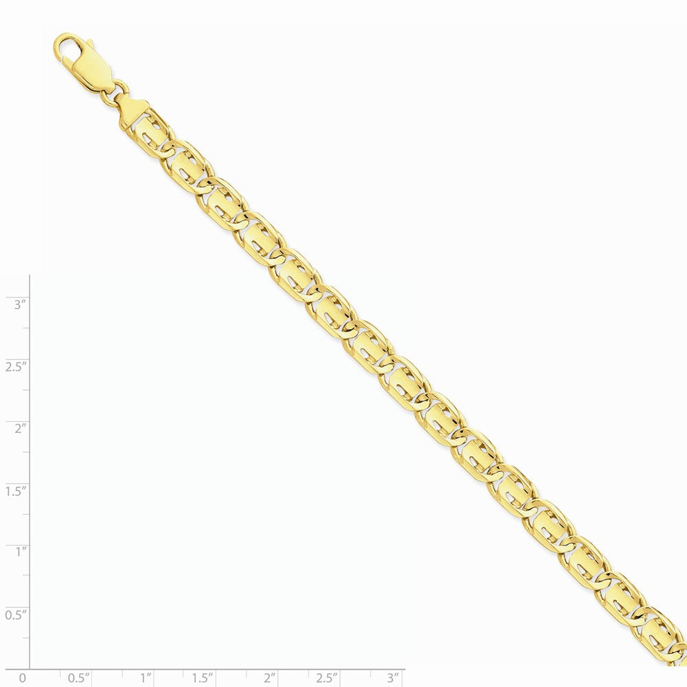 14K Yellow Gold 7.5mm Hand-Polished Fancy Link Chain