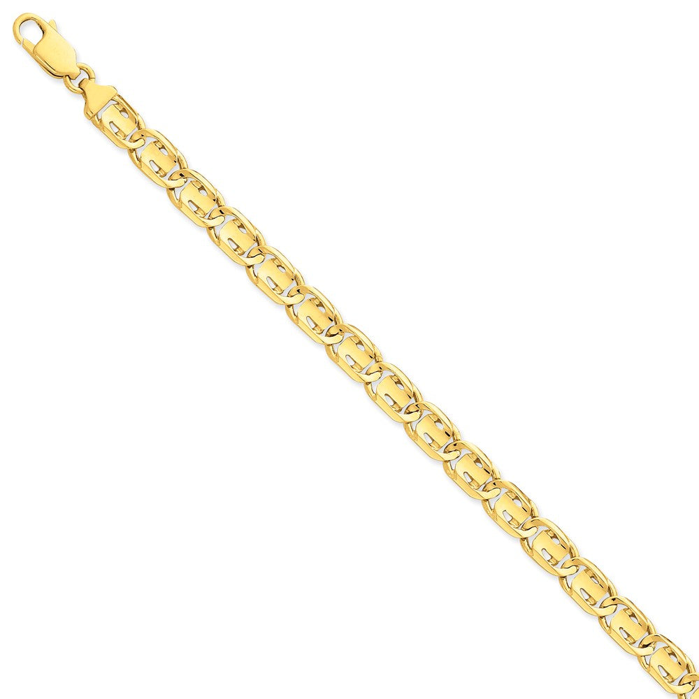 14K Yellow Gold 7.5mm Link Necklace with Hand-Polished Finish Main image