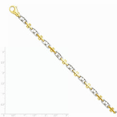 14K Two-tone 5.8mm Hand-polished Fancy Link Chain