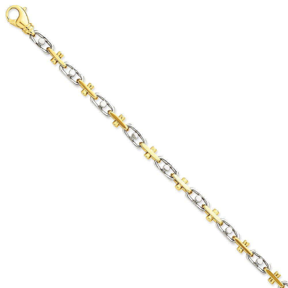 14K Two-Tone Gold Necklace with 5.8mm Hand-Polished Fancy Link