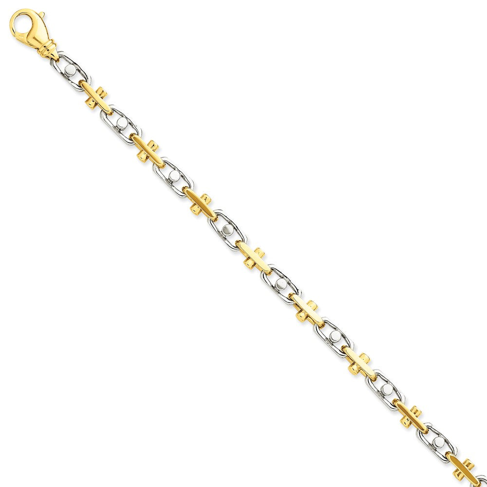 14K Two-tone 5.8mm Hand-polished Fancy Link Chain