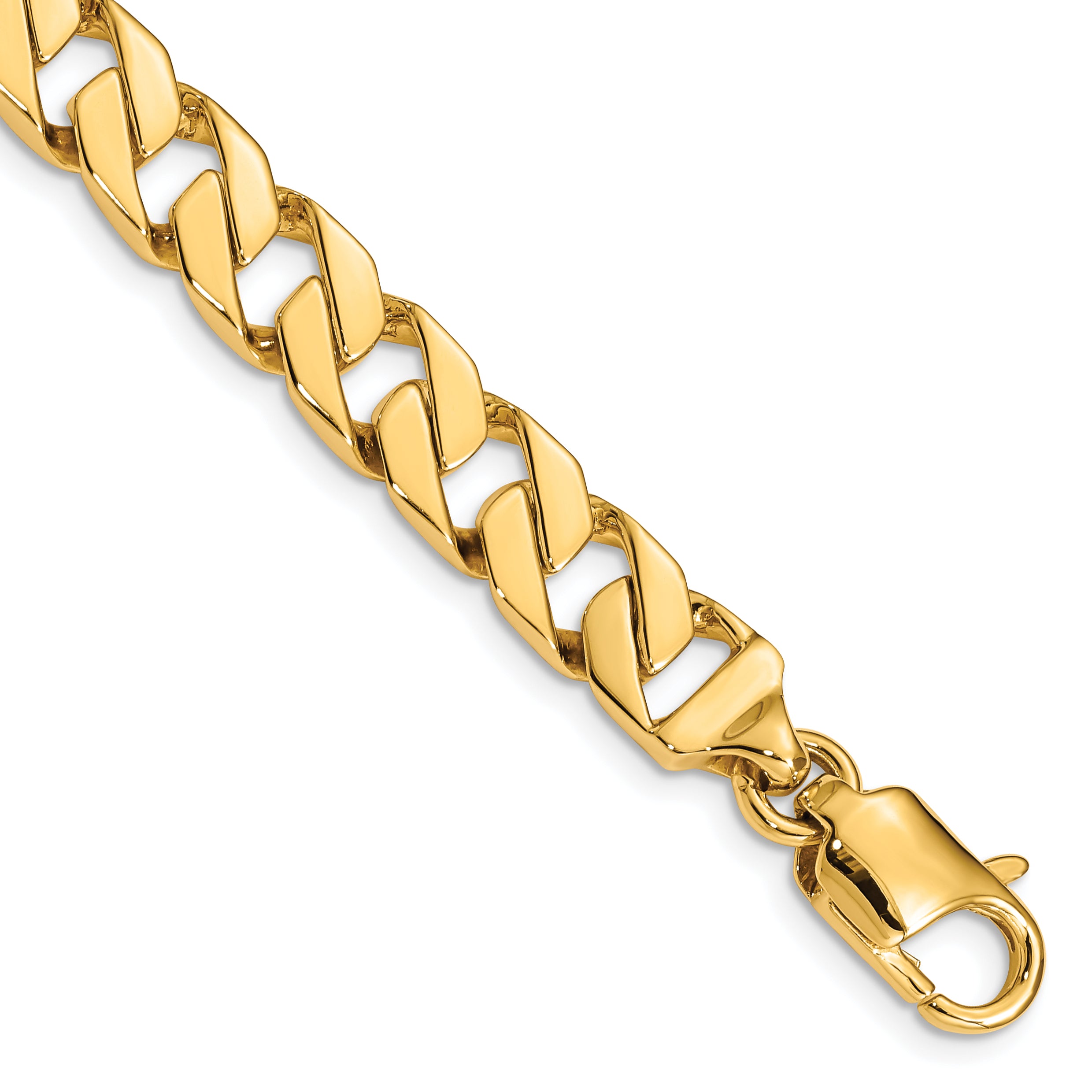 14K 24 inch 8.5mm Hand Polished Fancy Link with Lobster Clasp Chain Main image