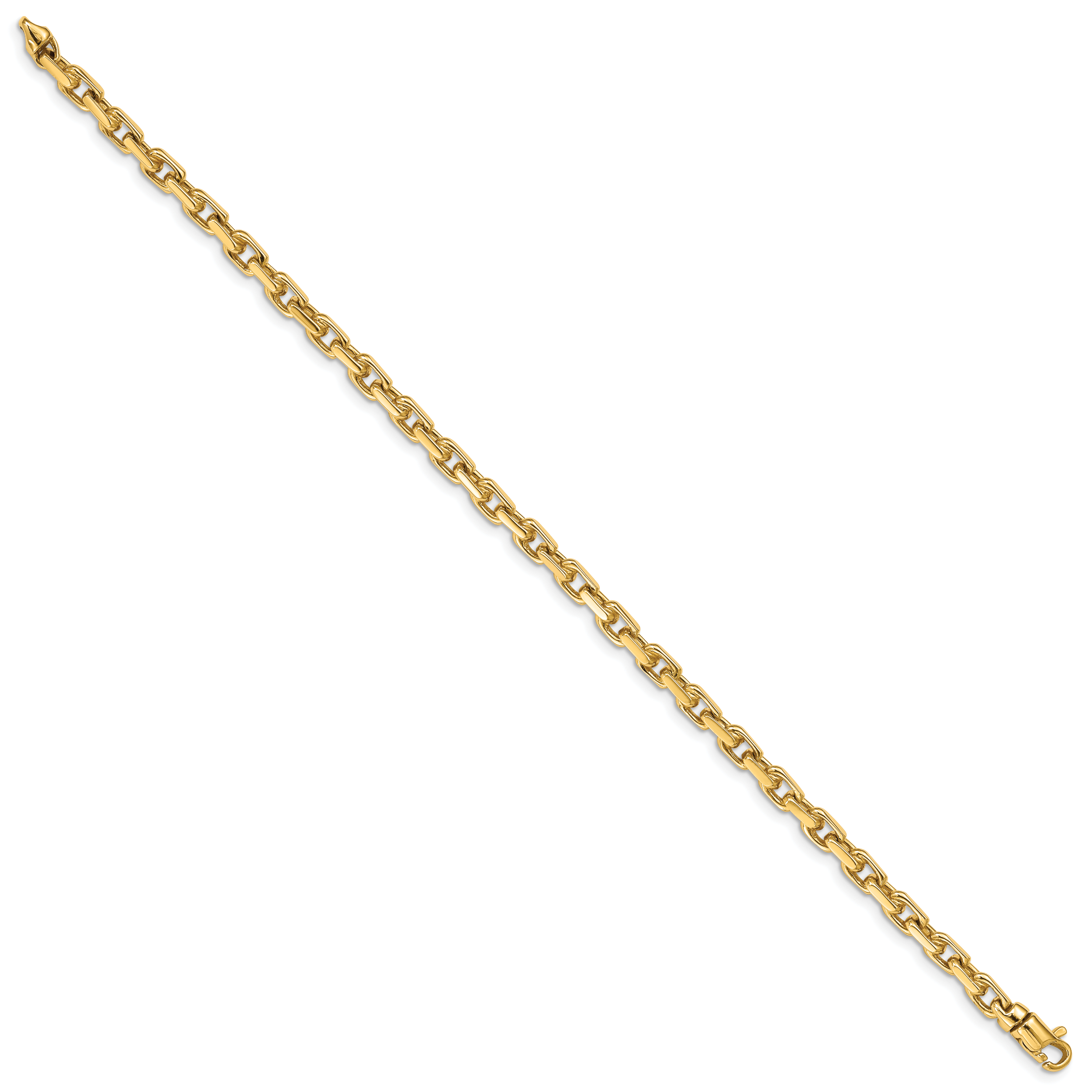 14K 8 inch 4.2mm Hand Polished Fancy Link with Lobster Clasp Bracelet Secondary image