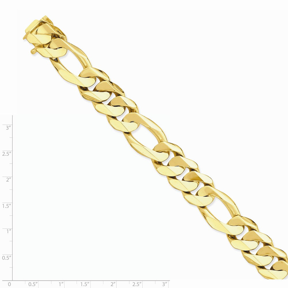 14K Yellow Gold 15.7mm Fancy Heavy Figaro Link Chain