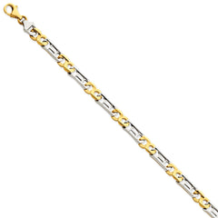 14K Two-Tone 6.9mm Hand-Polished Fancy Link Chain