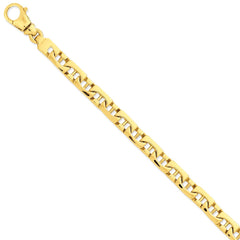 14K Yellow Gold 8.2mm Hand-polished Fancy Link Chain