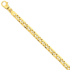 14K Yellow Gold Fancy Link Necklace with Hand-Polished Solid Finish - 20