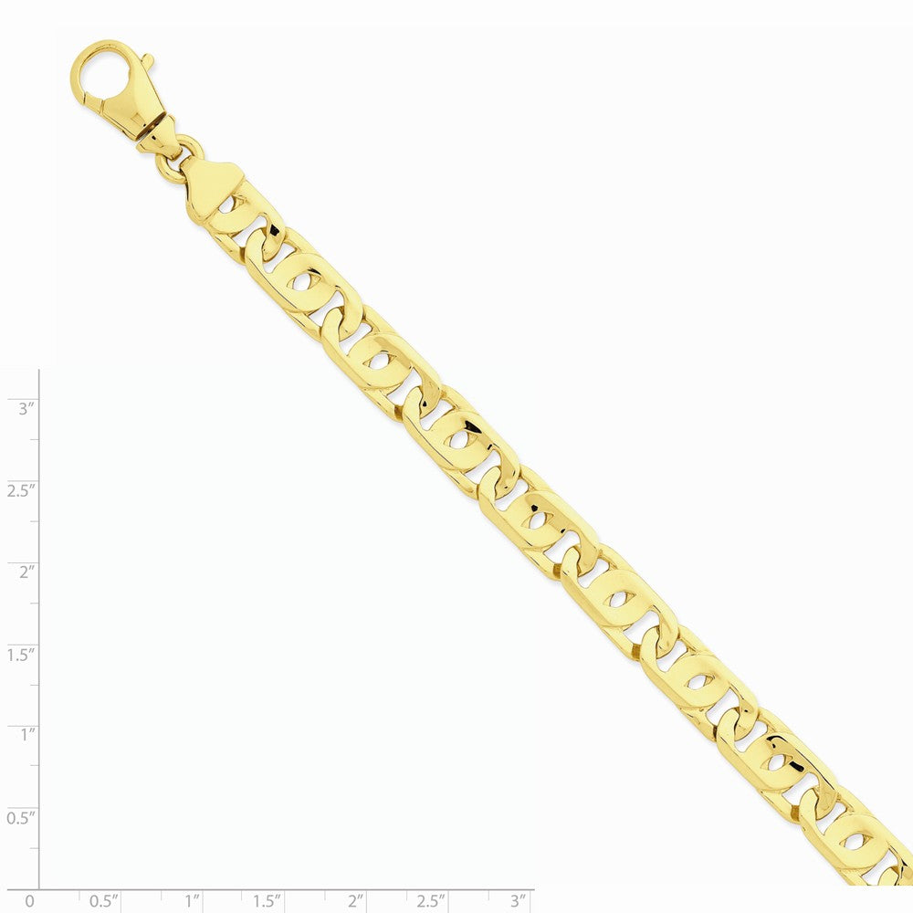 14K Yellow Gold 10mm Hand-polished Fancy Link Chain