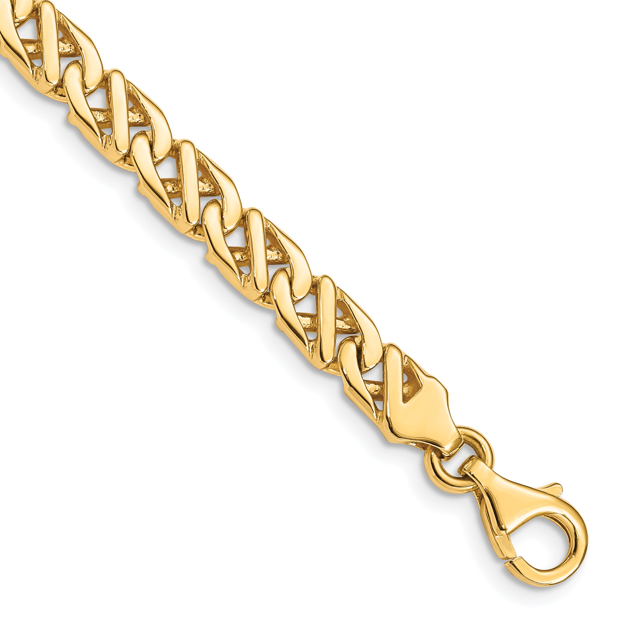 14K 24 inch 6.1mm Hand Polished Fancy Link with Fancy Lobster Clasp Chain Main image