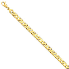 Sophia Jewelers 14K Yellow Gold Solid Fancy Link Necklace 20 Elegant Design - 20