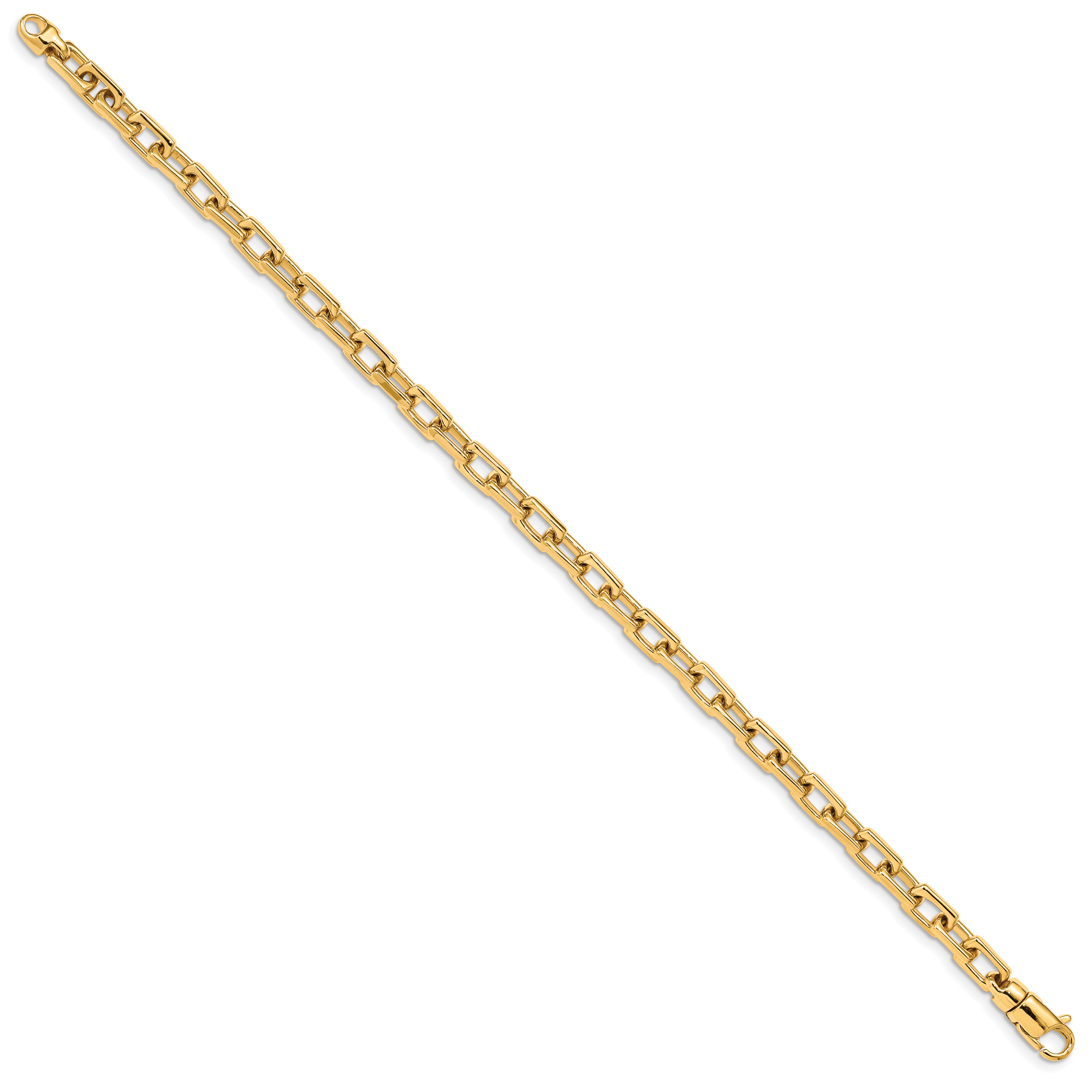 14K 7 inch 5mm Hand Polished Fancy Link with Lobster Clasp Bracelet Secondary image