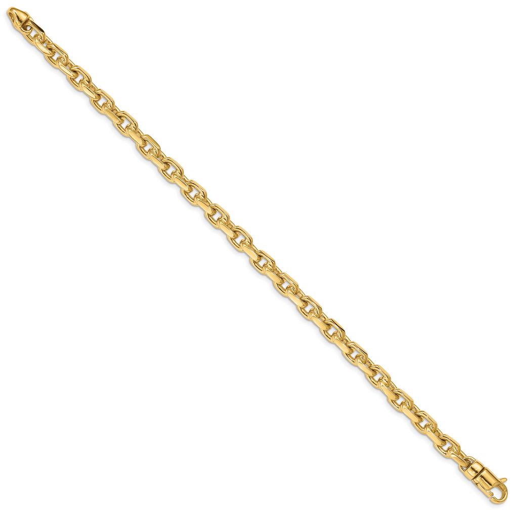 14K 8.5 inch 5.9mm Hand Polished Fancy Link with Lobster Clasp Bracelet