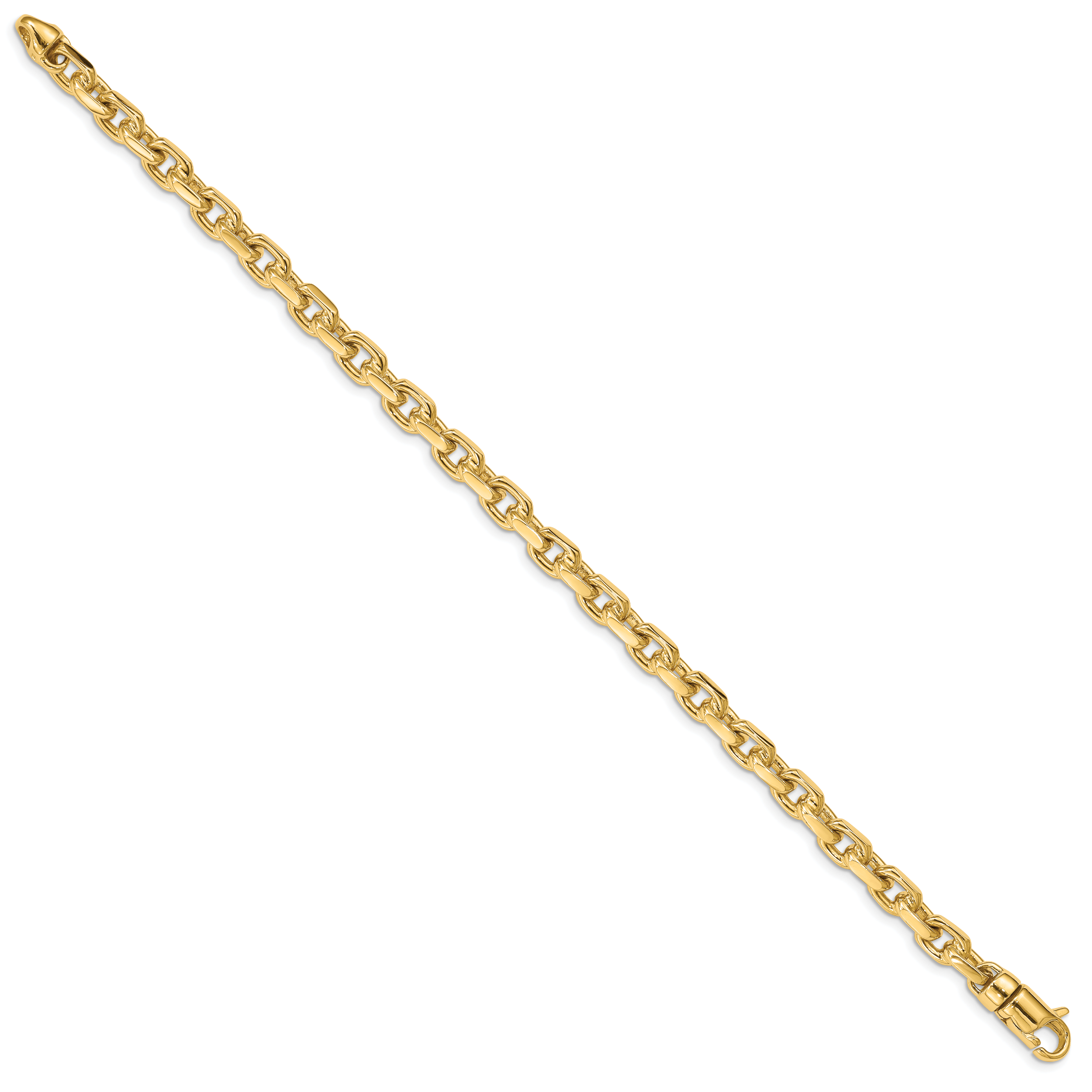 14K 8.5 inch 5.9mm Hand Polished Fancy Link with Lobster Clasp Bracelet