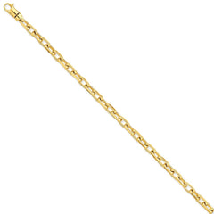 14K Yellow Gold Fancy Link Necklace, Hand-Polished, Solid 20 Chain - 20
