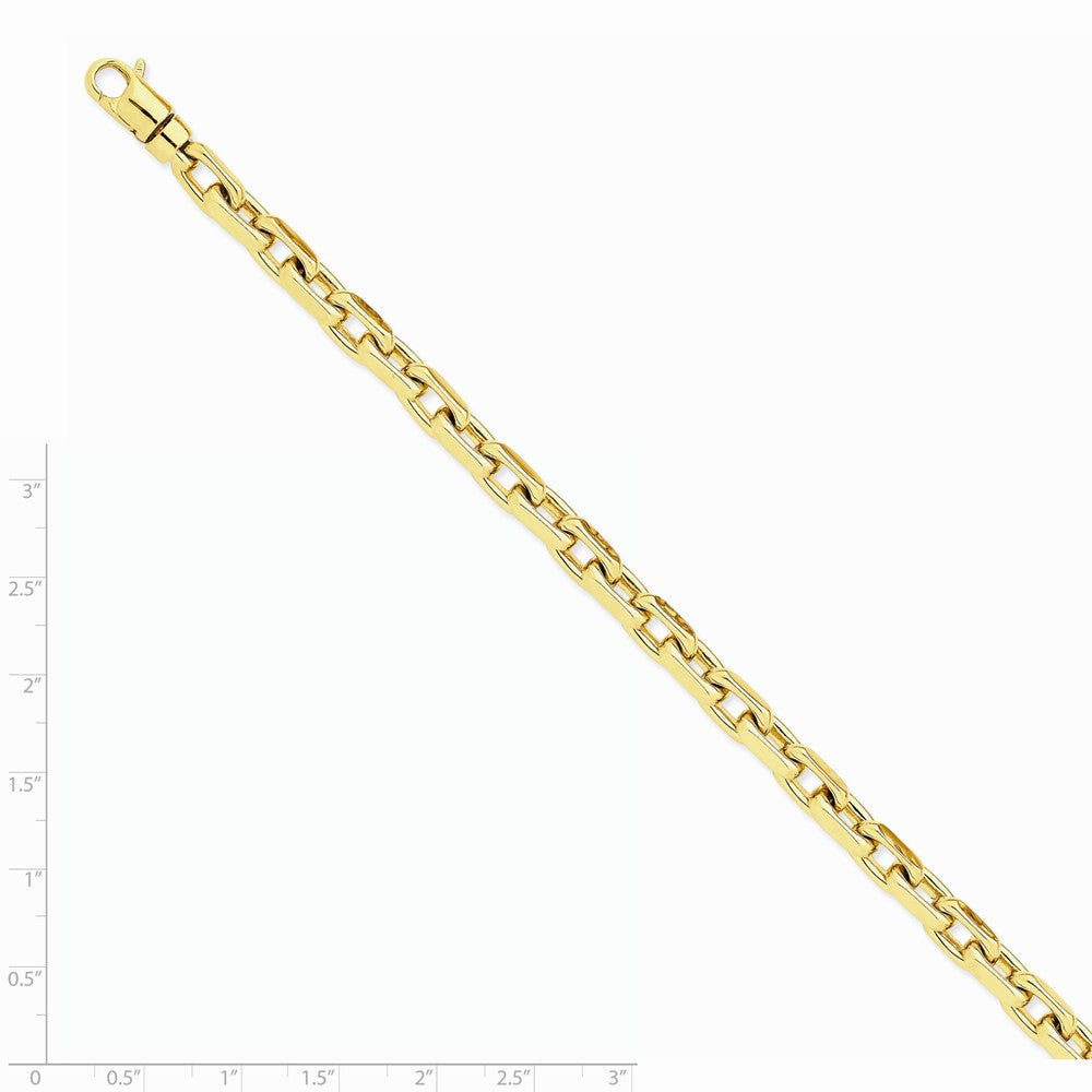 14K Yellow Gold 7mm Hand-polished Fancy Link Chain