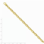 14K Yellow Gold 7mm Hand-polished Fancy Link Chain