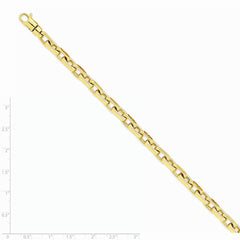 14K Yellow Gold 7mm Hand-polished Fancy Link Chain