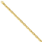 14K Yellow Gold Hand-Polished Fancy Link Necklace 7mm 20 Luxurious Solid Design