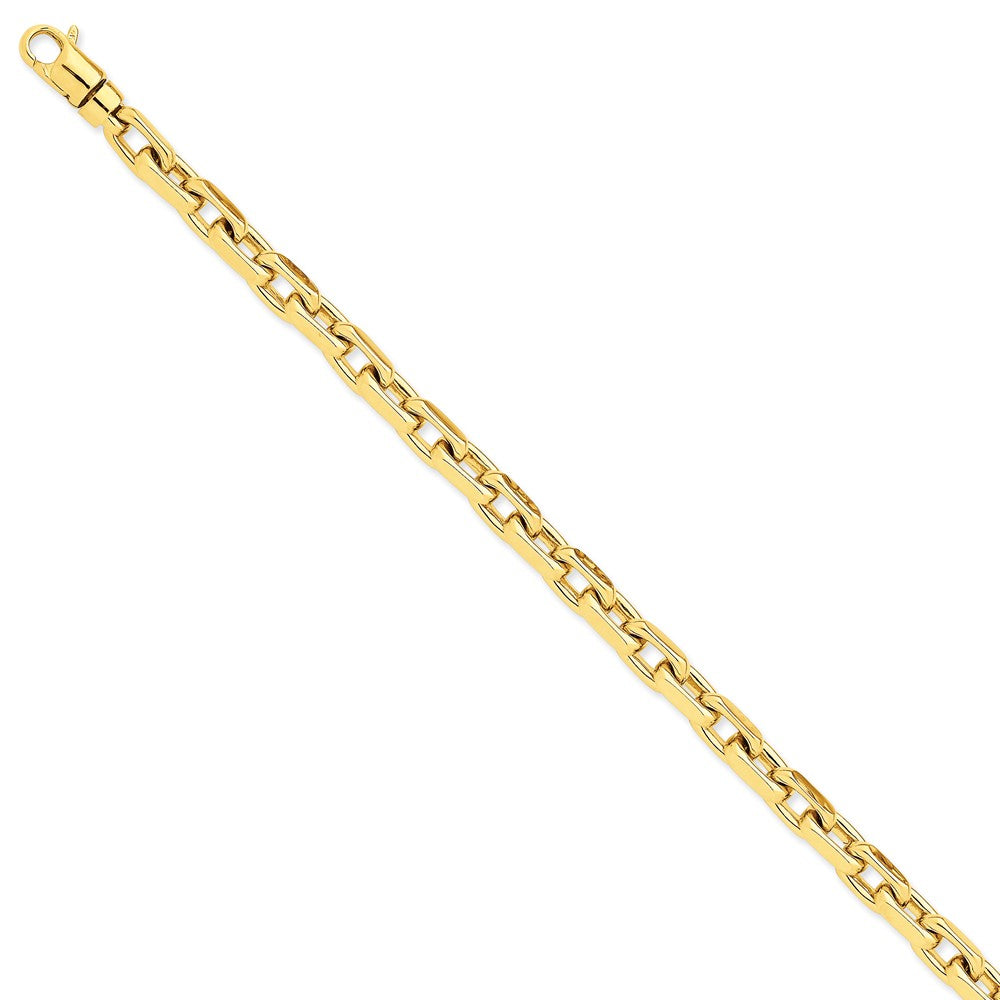14K Yellow Gold Hand-Polished Fancy Link Necklace 7mm 20 Luxurious Solid Design - 20
