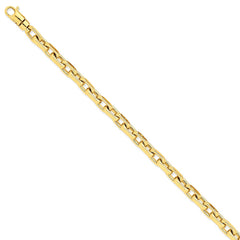 14K Yellow Gold 7mm Hand-polished Fancy Link Chain