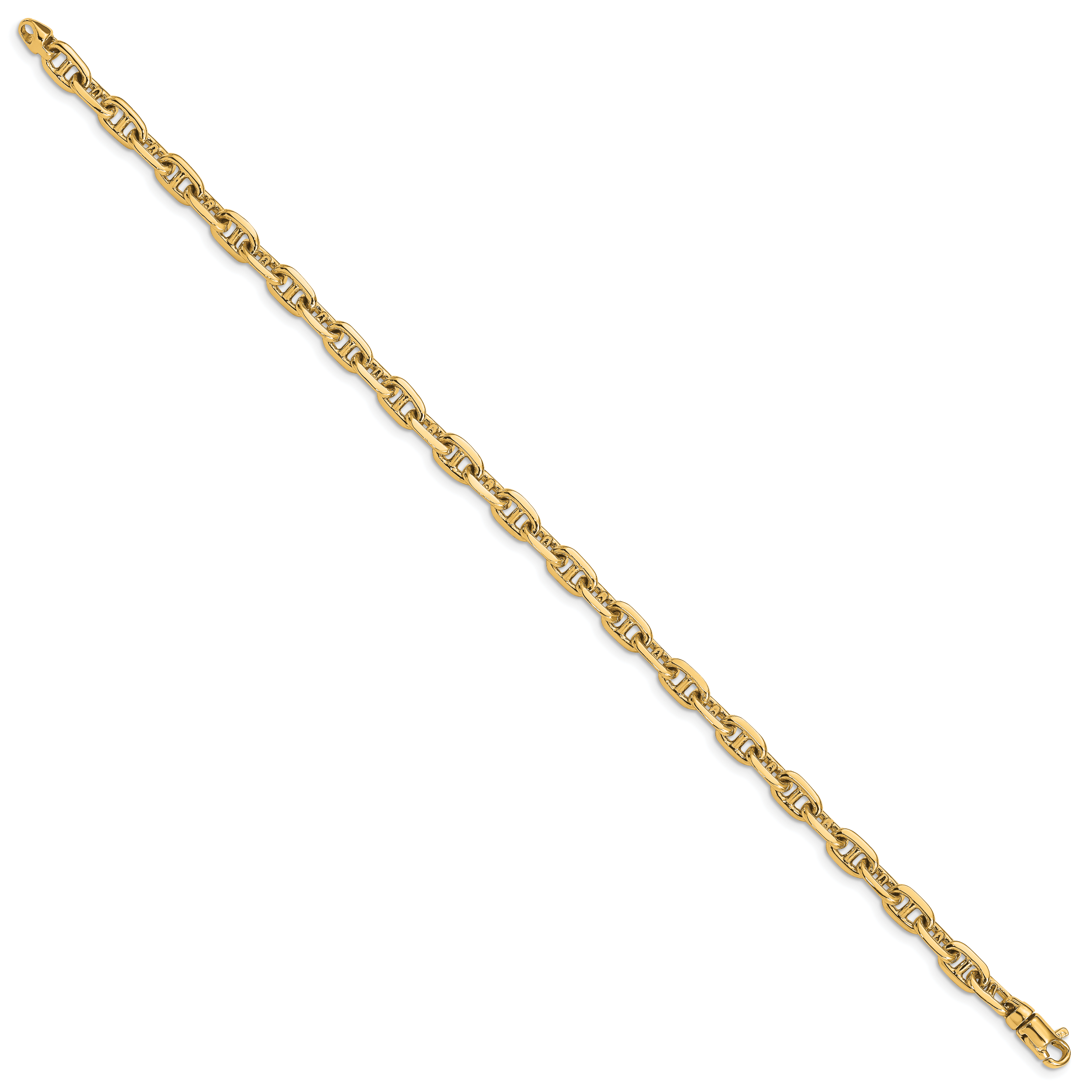 14K 7.5 inch 5.1mm Hand Polished Fancy Link with Lobster Clasp Bracelet Secondary image