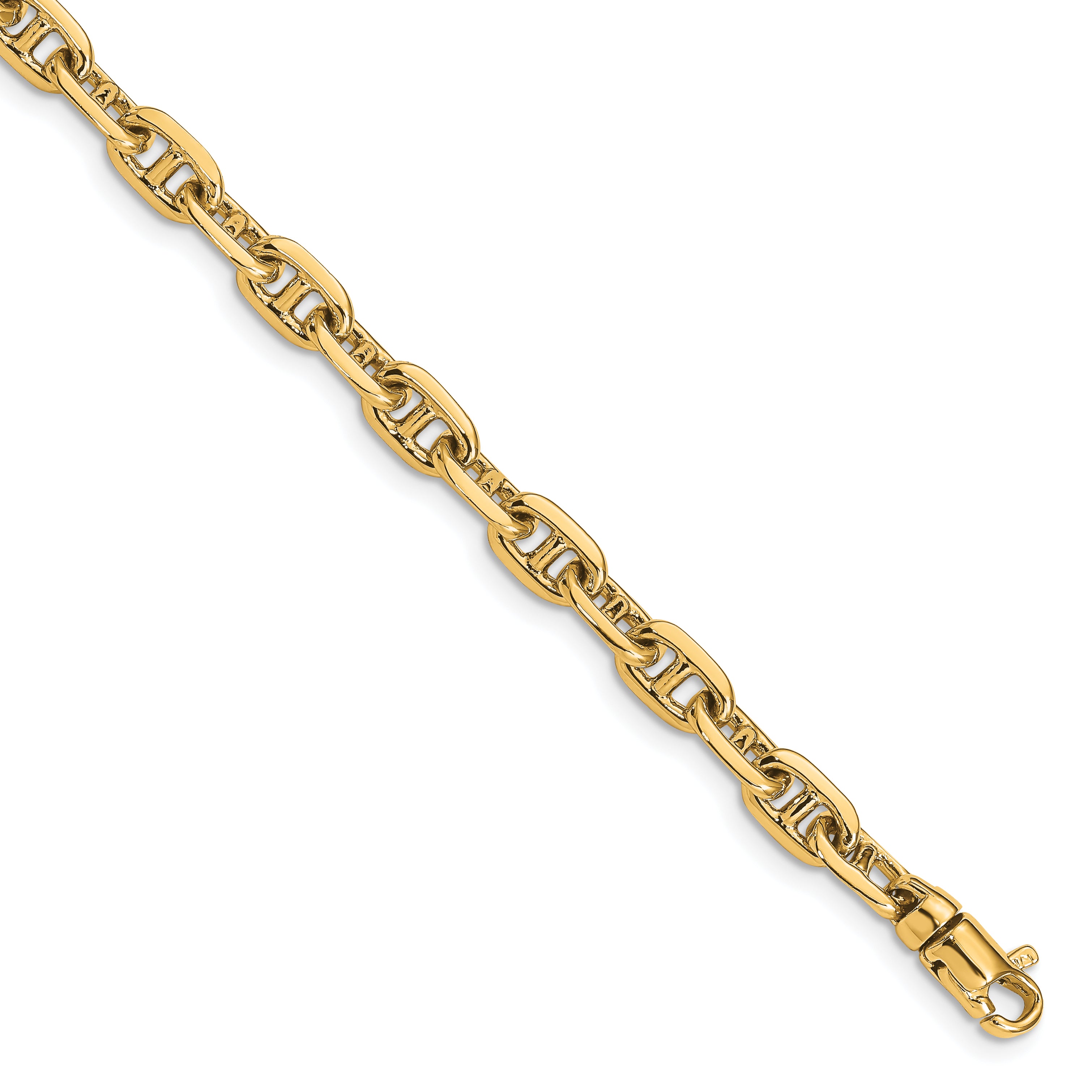 14K 8.5 inch 5.1mm Hand Polished Fancy Link with Lobster Clasp Bracelet Main image