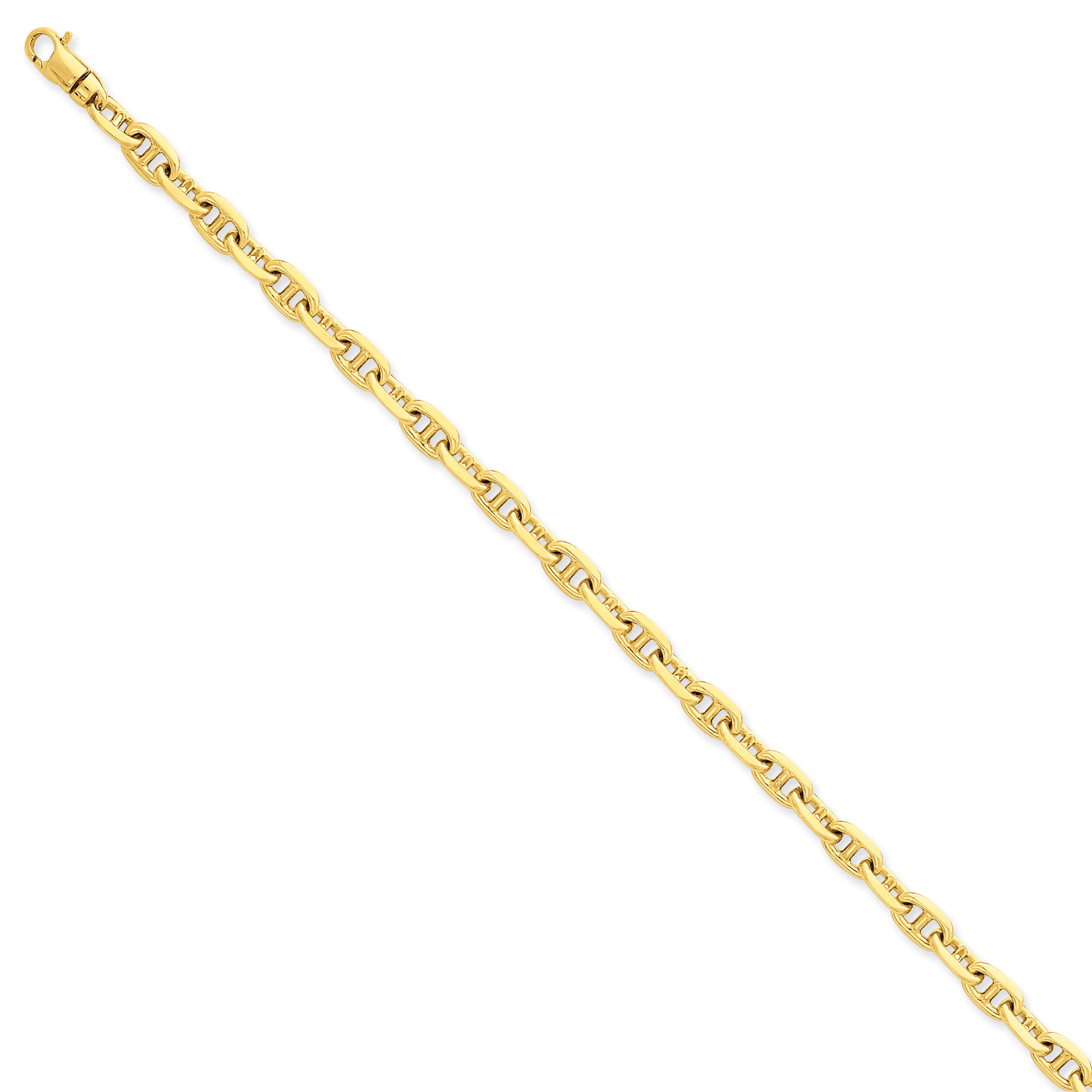 14k 5.1mm Hand-polished Fancy Link Bracelet