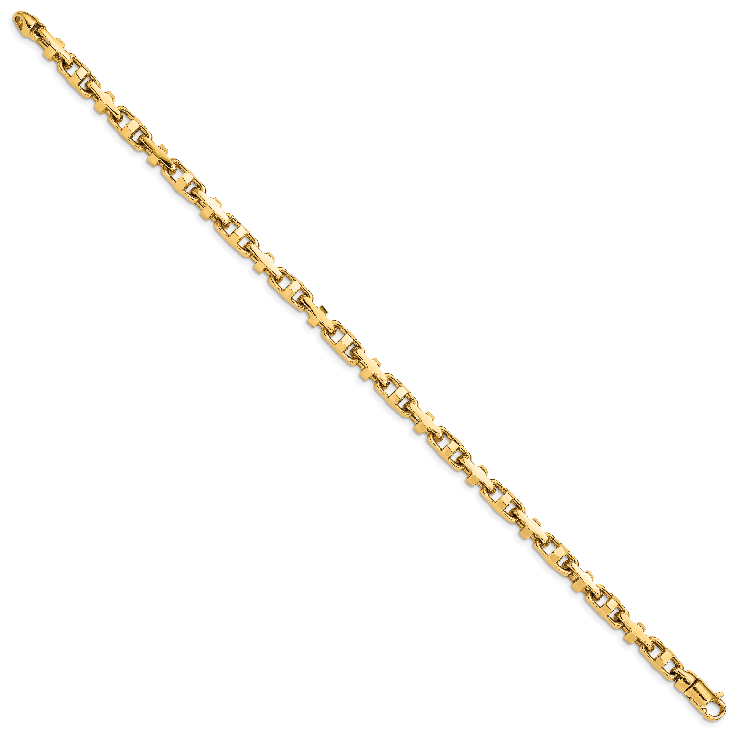 14K 8.75 inch 5mm Hand Polished Fancy Link with Lobster Clasp Bracelet Secondary image