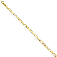 14K Yellow Gold Fancy Link Necklace with Hand-Polished Finish for Elegance - 18