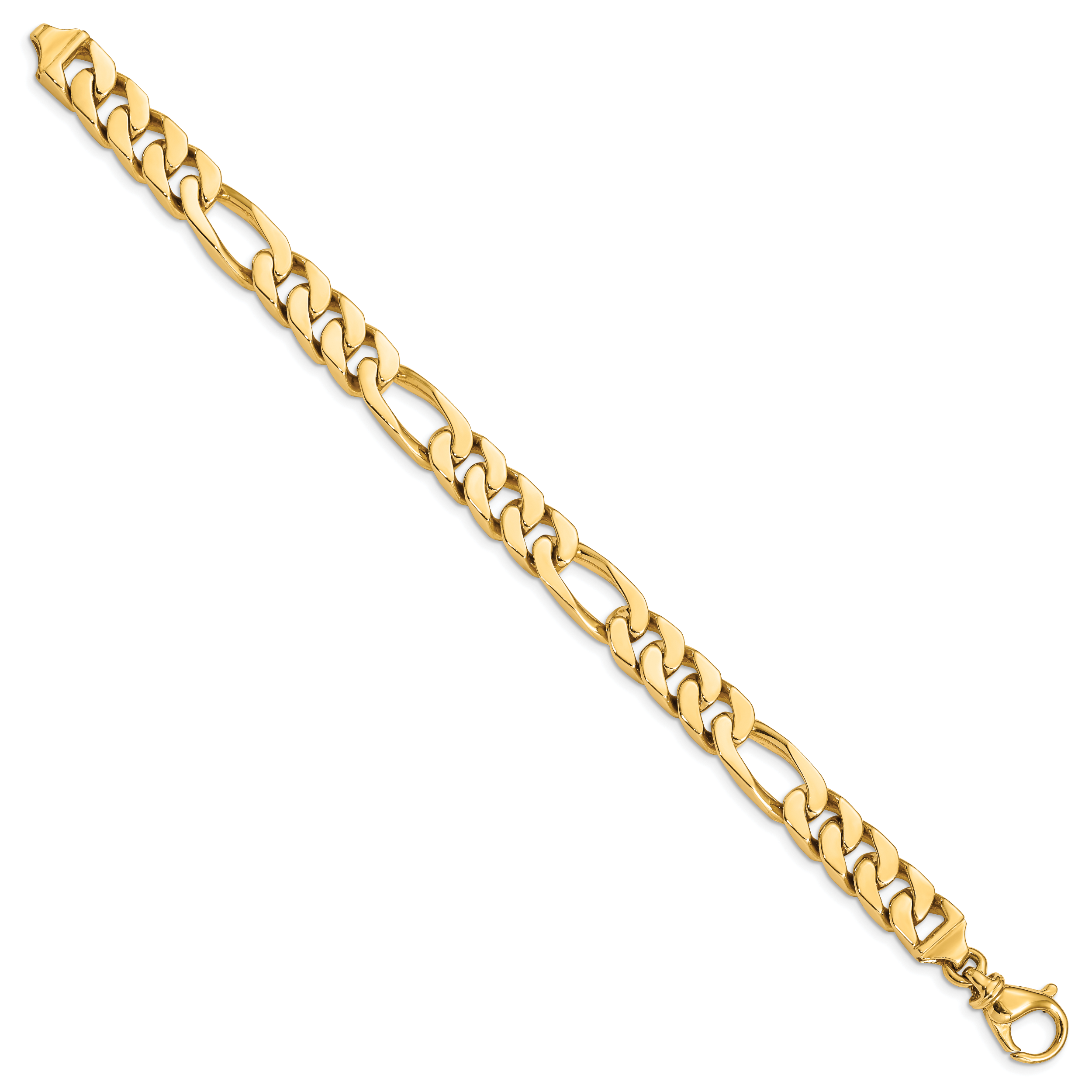 14K 8 inch 9.2mm Hand Polished Fancy Link with Fancy Lobster Clasp Bracelet Secondary image