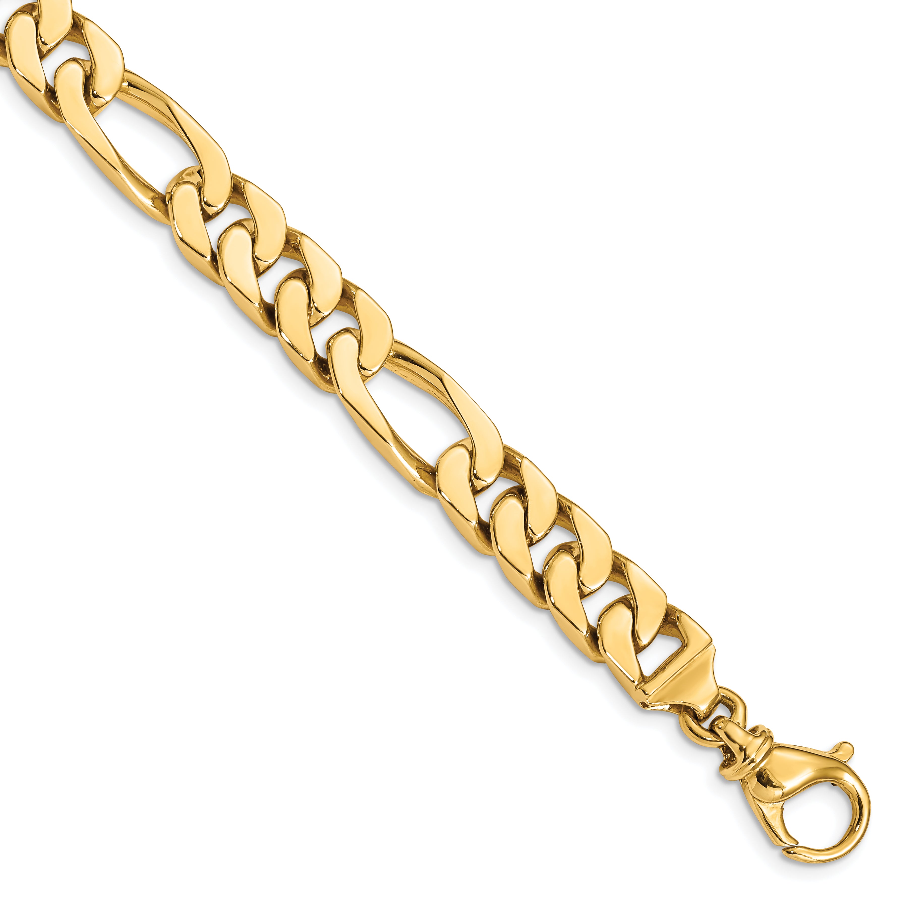 14K 24 inch 9.2mm Hand Polished Fancy Link with Fancy Lobster Clasp Chain Main image