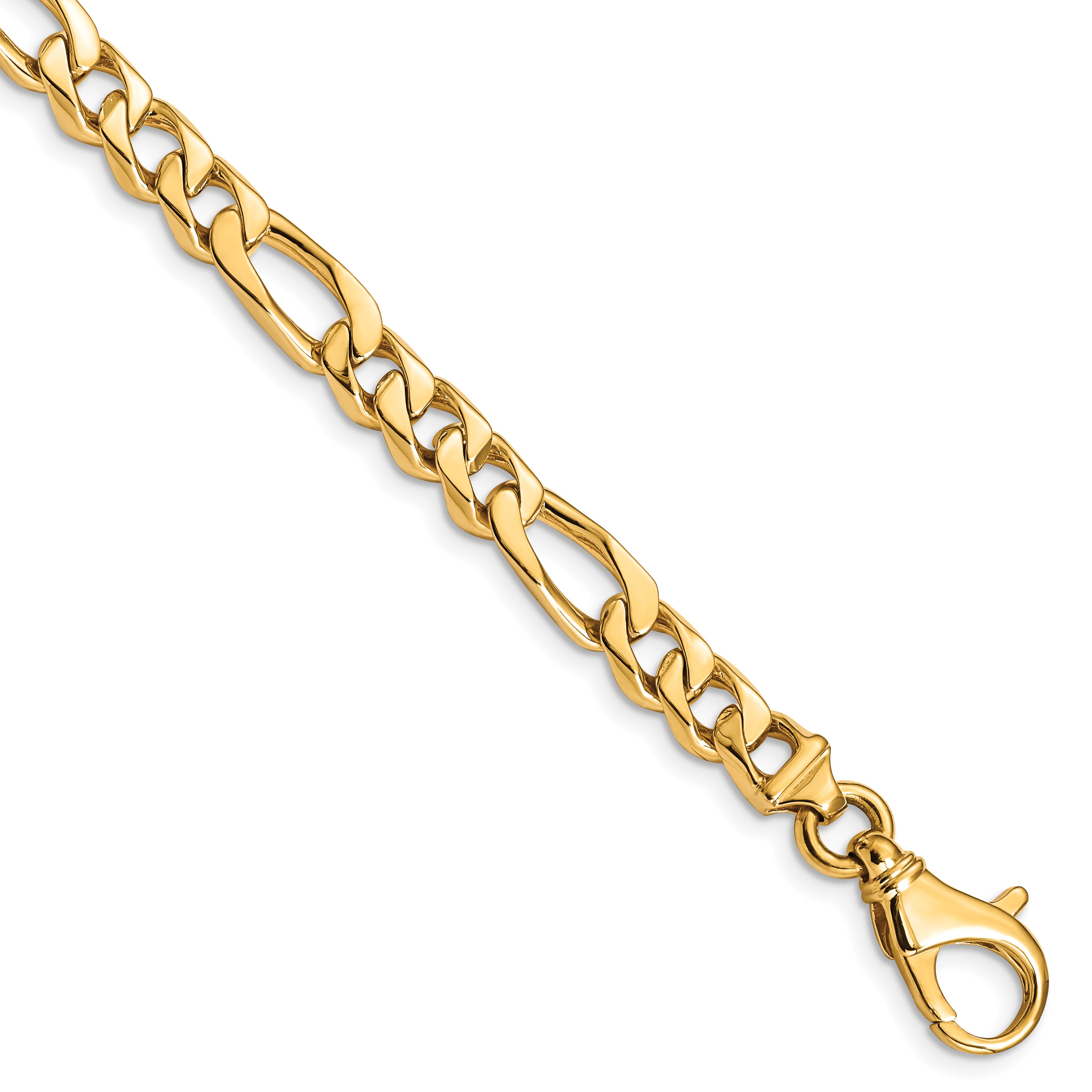14K 24 inch 6.5mm Hand Polished Fancy Link with Fancy Lobster Clasp Chain Main image