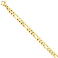 14K Yellow Gold 8.5mm Polished Fancy Link Chain