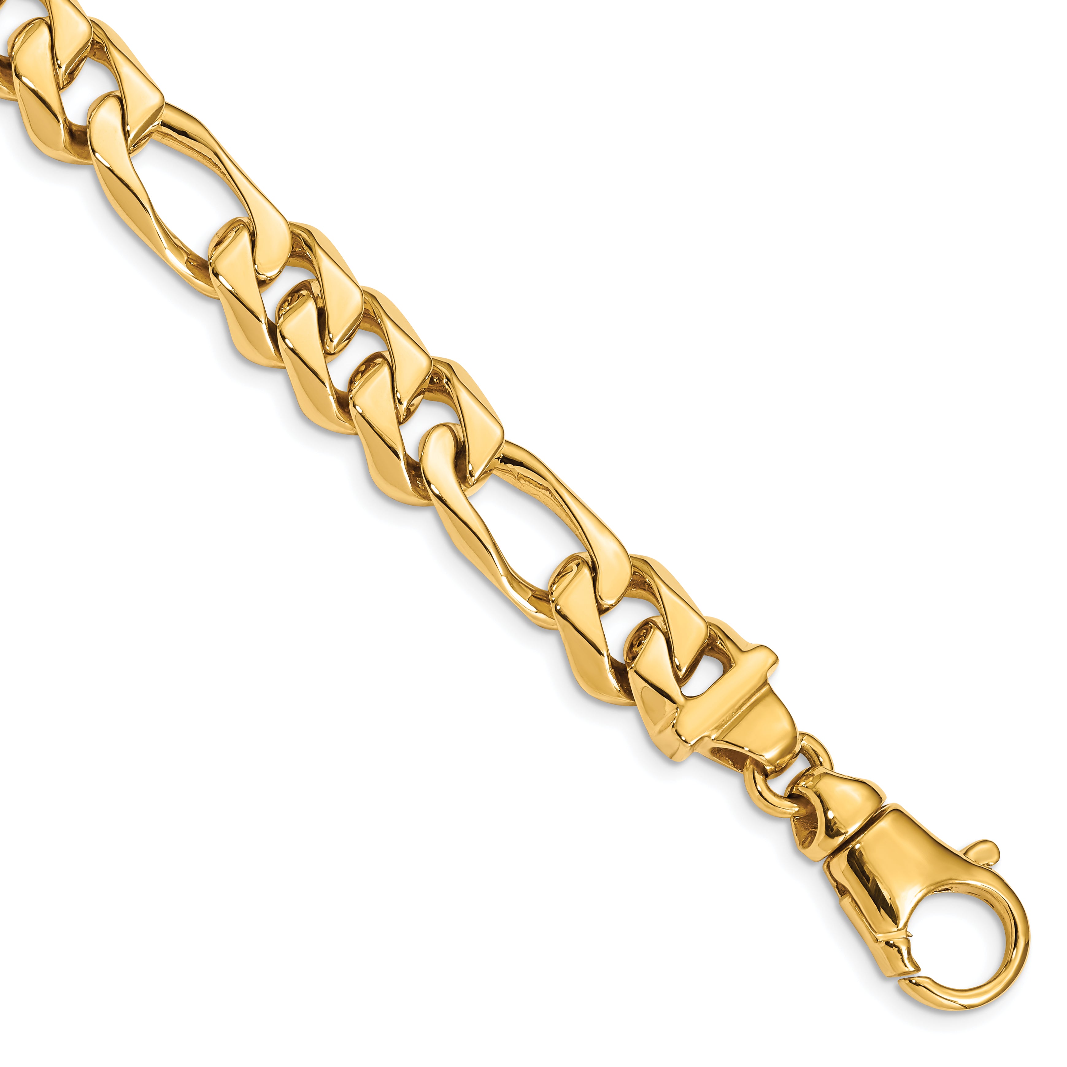14K 24 inch 10.9mm Hand Polished Fancy Link with Fancy Lobster Clasp Chain