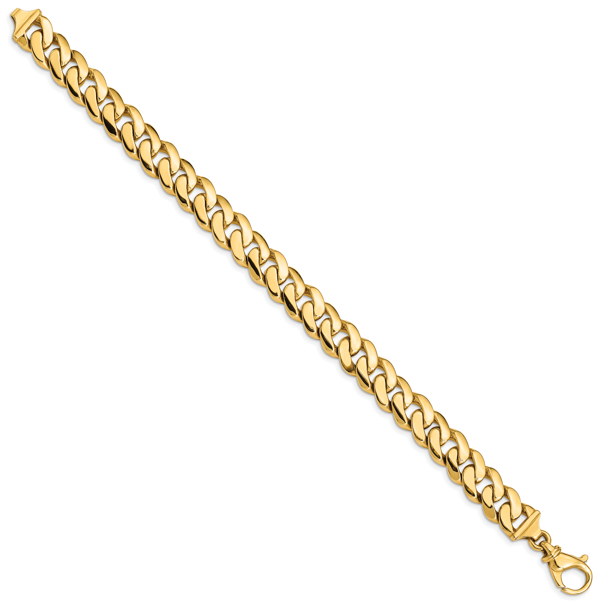 14K Two-tone 8.5 inch 10.75mm Hand Polished Fancy Link with Fancy Lobster Clasp Bracelet Secondary image